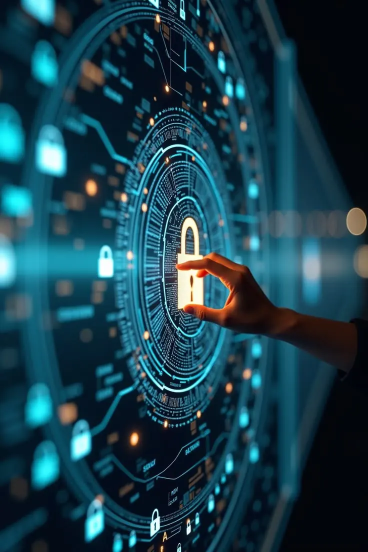 Blockchain security monitoring and threat analysis visual