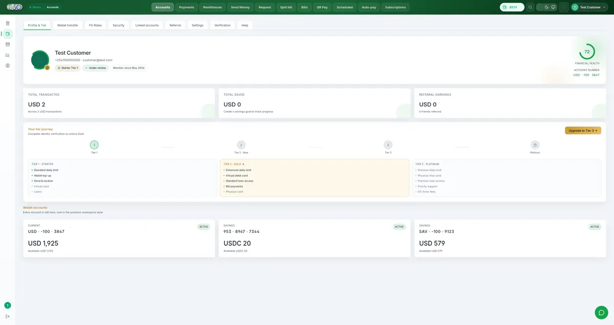 Hazina workspace — Accounts
